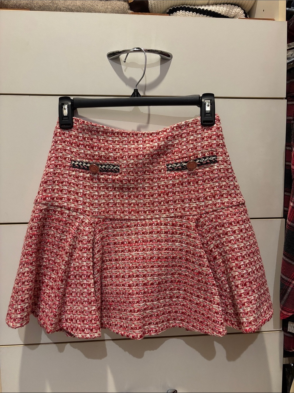 Maje Tweed Flared Skort